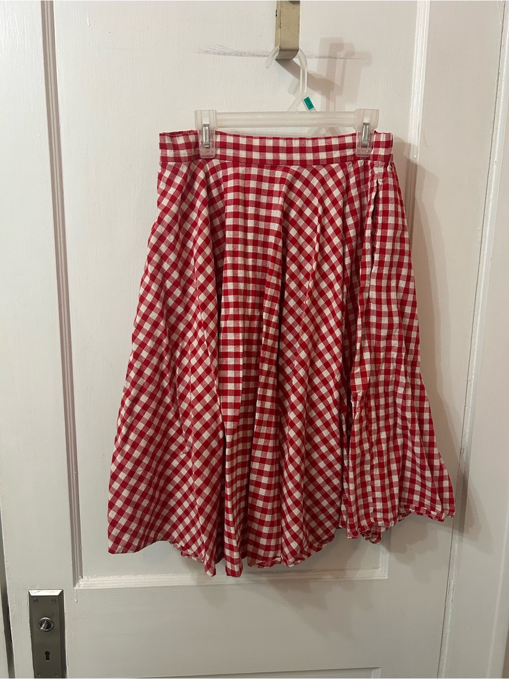 Red Gingham A-Line Skirt by